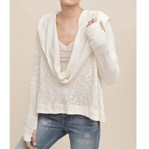 Saturday Sunday Anthropologie Almeria Hooded Draped Cowl Neck Sweater Women's XS